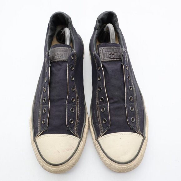 Converse X John Varvatos Men’s 10.5 Women's 12.5 Black Leather Sneakers Laceless - Picture 3 of 11